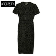 Fendi FZD891 AGF1 2021 FF Zucca pattern short-sleeved knit dress, size 38 [Used]