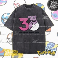 24h Shipping N9THNOVA Pokémon 30th Anniversary Pure Cotton Washed T-Shirt Unisex Street Style 6