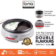IONA 5L Dual Steamboat Pot Yuan Yang Hotpot Electric Cooker 鸳鸯火鍋 - GLS189