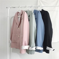 4Colors Mens Blazer Casual Suit Men's Jacket Fashion Trend Loose Korean Style Tide Brand Formal Back Plain Suit for Men