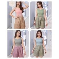 Pajamas Sleeveless Shirt + Shorts Leisure