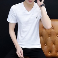 Musim Panas Putih Lengan Pendek T-Shirt Lelaki Lengan Separuh Pakaian Lelaki 2025 Baharu T-Shirt Top