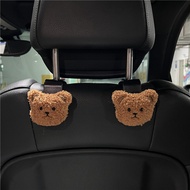 ตะขอแขวนหลังเบาะรถยนต์รูปหมีการ์ตูนน่ารัก2ชิ้นสำหรับแขวนกระเป๋าถือถุงเก็บของ hiasan mobil