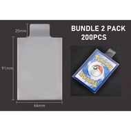 2PACK BUNDLE - Transparent Plastic Pull Sleeve Protector 66 x 91mm Pokemon Trading Card TCG Card Sle
