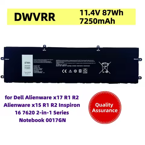 11.4V 87Wh 7250mAh DWVRR New high quality Laptop Battery for Dell Alienware x17 R1 R2 Alienware x15 