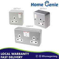 MK by Honeywell Metal Clad Plus Shuttered 1/2 Gang 13A/15A Switch Socket (Metal w/Box)