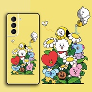 [Aimeidai] Samsung Case Cartoon BTS BT21 Printed Liquid Silicone Mobile Phone Case Shockproof Protective Cover for Samsung S9/S10/S20/S21/S2 Series