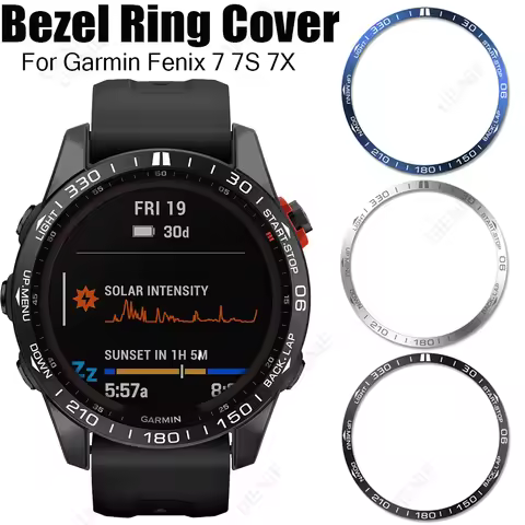 For Garmin Fenix 7 7S 7X Sapphire Bezel Ring Cover Stainless Steel Protection Case Smart Watch Sport