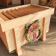 日本檜木奉納招財箱 配有裝飾性招財花環 聚財招福的秘密