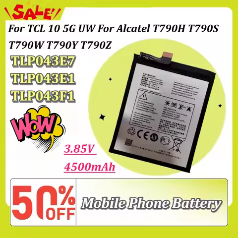 New TLP043E7 TLP043E1 TLP043F1 3.85V 4500mAh Mobile Phone Battery For TCL 10 5G UW For Alcatel T790H
