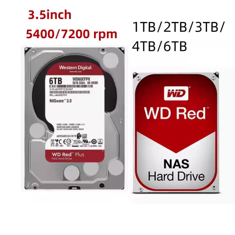 Original WD Red NAS Internal Hard Drive 99% new 5400/7200 rpm 64MB SATA 6 GB/S 3.5 inch1TB 2TB 3TB 4