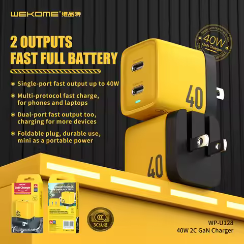 WEKOME USB Type C Charger 40W GaN Portable 20W USB C Chargers Support Type C PD Quick Charging For i