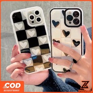 Suitable for Realme Note 60 Note 70 Realme C61 Realme C63 C71 C75Stylish plaid black heart shockproo
