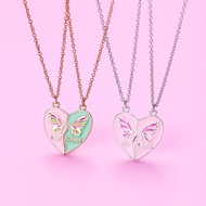 Butterfly Love Pendant Necklace for 2 Cartoon Good Friend Necklace Love Friendship Neckalce for Wome