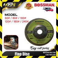 BOSSMAN BEFD60/80/100/120/180/240 4" x 16MM Flap Disc (Easy-Cut Series)