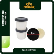 Paper cup Hot 4oz Ice cream cup/ Jasuke Paper cup/ 4oz hot cup/ - 4oz cup + lid contains 50 pcs