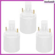 3Pcs G24d to E27 Light Bulb Adapter White Copper Safe Home Office LED Socket Converter