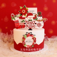 Christmas Cake Embleming Christmas Snowman Socks Gift wreath Party Embleming Decoration Arrangement