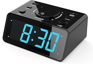 KWANWA Alarm Clock, Dual Alarm, Recordable 15S Voice, Adjustable 3-Level Led Brightness, 12/24Hr, Co