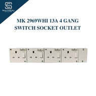 MK 2969WHI 13A 4 Gang Switch Socket Outlet