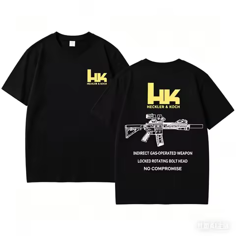 HK Fashion Design The M4 Rifle Men's Casual Tide Restoring Ancient Ways with Short Sleeves Casual We