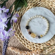 黃金系列黃水晶貔貅彈性手鍊