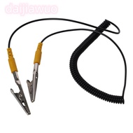 DAIJI Coiled Cord, 2mm PU,Metal Anti-Static ESD Grounding Cable, 180cm / 71" Male-to-Female Polyuret