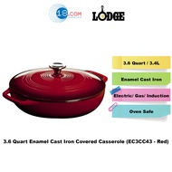 Lodge EC3CC43 - 3.6 Quart Red Essential Enamel Cast Iron Covered Casserole
