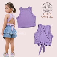 Little Ameelia | Tine Crop Top for Kids Girls Backless Sexy Top for Summer 4-6 Years Old