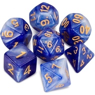 DND Dice Set -D&D Polyhedral Dice (7 Pcs) for Dungeons and Dragons (Blue and White Starry Sky)