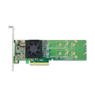 PCI Express x 8 to Dual M.2 NVMe SSD Switch Adapter 22110mm