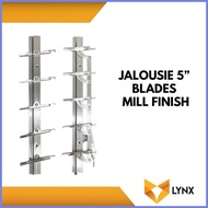 ◰ ☻ Jalousie Frame 5 Blades for Louver Window 1 Pair