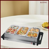 [Blesiya2] Electric Buffet Server Tray 3 Tray Stainless Steel Insulated Tray for Buffet