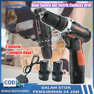 12V Bor Tangan Baterai Promo Dual Speed bor listrik Codless drill/bor cas murah 2 baterai/bor charge