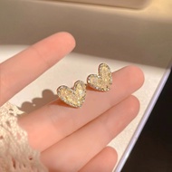Korean Exquisite Love Rhinestone Earlier Female 2023 New Simple Earrings