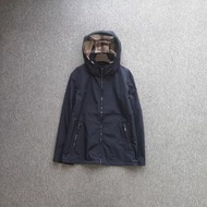 日版Burberry  Black Lables 男装海軍蓝連帽外套