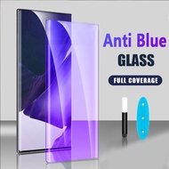 3D โค้ง UV ของเหลวกาวเต็มรูปแบบป้องกันแสงสีฟ้ากระจกนิรภัยป้องกันหน้าจอ Samsung Galaxy S23 S22 Plus S21 S20 หมายเหตุ 20 Ultra Note 10 Plus Lite 9 8 S10 S9 S8