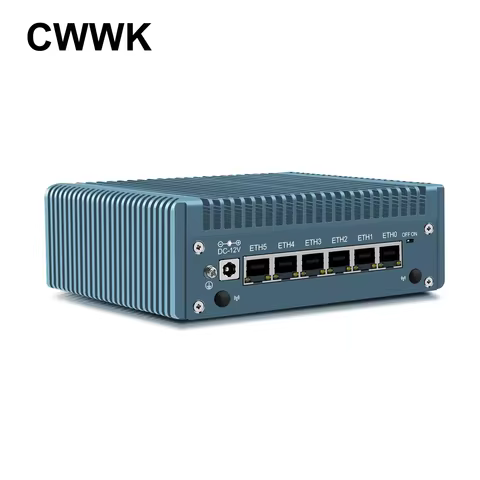 CWWK Mini PC N355 Firewall Appliance, Fanless Mini Computer with 6 Port 2.5GbE i226-V LAN, F5 OPNsen