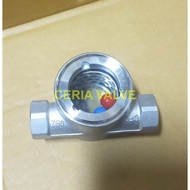 Sight Glass Flow Indicator Ball 1/2'' Inch SS 304 Sight Glass 1/2'' Stainless Steel/