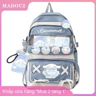 [COD] MADOU2 Fashion Kawaii Kuromi Melody Cinnamoroll Anime Backpack Student School Bag Cute Cartoon
