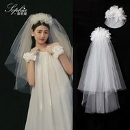 Váy Cưới Dài Nhiều Lớp Kiểu Hàn Quốc Cho Cô Dâu Phụ Kiện Chụp Ảnh Cưới Váy Cưới Dài Đến Sàn Phụ Kiện