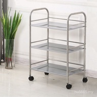 She Rack with Wheels Bathroom Trolley for Dishes Stainless Steel Household Kitchen Food Delivery Tru