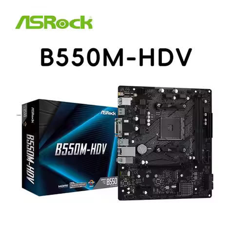 ASRock B550M-HDV Desktop M-ATX White Motherboard Socket AM4 DDR4 128GB PCIe4.0 M.2 SATA 3 placa mae 