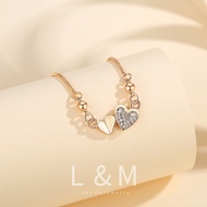 LANME JEWELRY Kalung Wanita Love Hati Titanium Anti Karat Berlian Liontin Aksesoris Fashion Kalung P