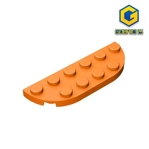 Gobricks GDS-899 Plate, Round Corner 2 x 6 Double compatible with lego 18980 DIY Educational Buildin