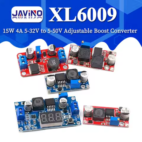 XL6009 4A Boost Converter Step Up Adjustable 15W 5-32V to 5-50V DC-DC Power Supply Module High Perfo