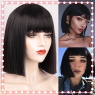 🔥🔥【Rambut Palsu Perempuan/Rambut Palsu】Saya Rambut Palsu Rambut Palsu Hitam lLurus Pendek Bangs Buat