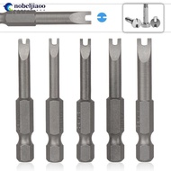 NOBELJIAOO 5Pcs U Shaped Screwdriver Bits 1/4 Hex Magnetic Batch Head Set 50mm Length for Hand Tools