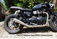 ท่อ TEC USA ฟูล 2 ออก 1 Stainless Steel REBEL Exhaust System T100/T120/Street twin/Street cup ปี 16 