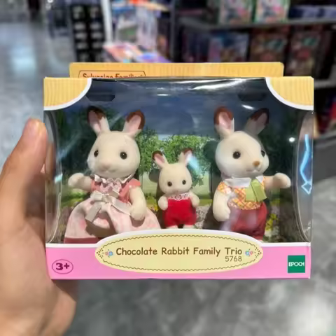 Sylvanian Families Anime Girl Figures Calico critters Furniture Set floral cat chocolate rabbit elep